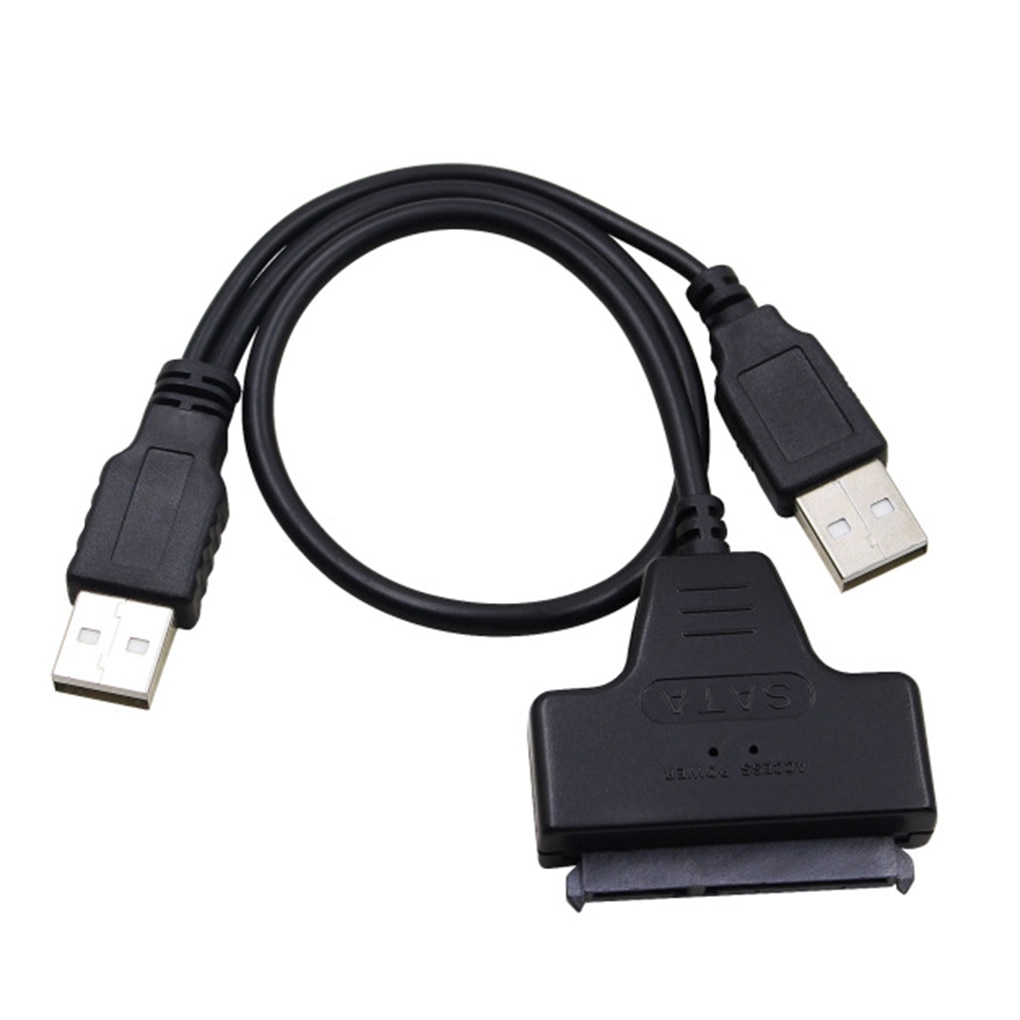 SATA to Dual USB 2.0 22pin Adapter Cables 2.5inch 7+15Pin SATA Data Power Cable 2.5'' Hard Disk Drive Converter: Default Title