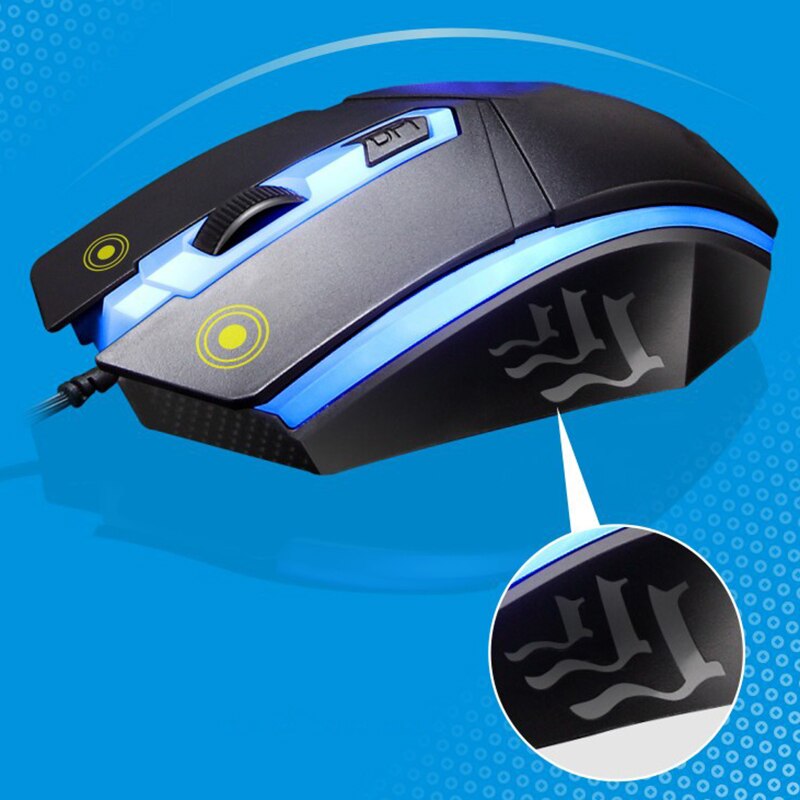 Gaming Keyboard Mouse Set USB Wired Backlit Colorful Rainbow Mouse Keyboard Kit for Home Office QJY99