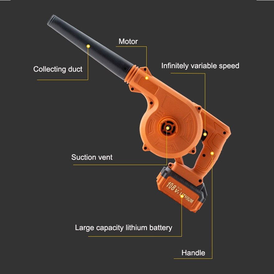 48v Air Blower Construction Vacuum Cleaner Snow Leaf Lithium Battery Rechargeable Greenworks Garden Home for Car Strong Power