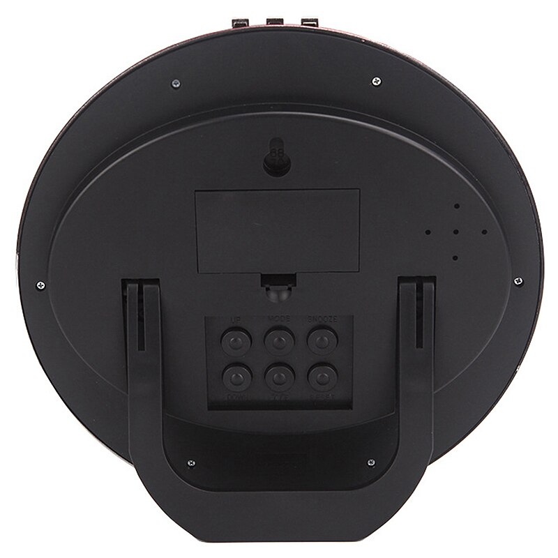 Number Display LED Electronic Wall Clock Snooze Table Clock Mute Bracket Clock Round LCD with Calendar Temperature