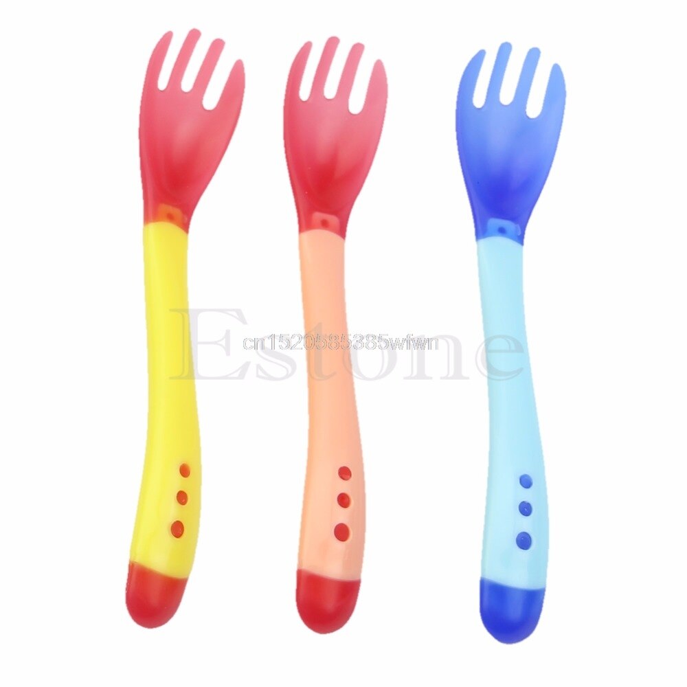 2 Stuks Handige Warmte Sensing Thermische Lepel Baby Kids Spenen Siliconen Hoofd Servies # HC6U #