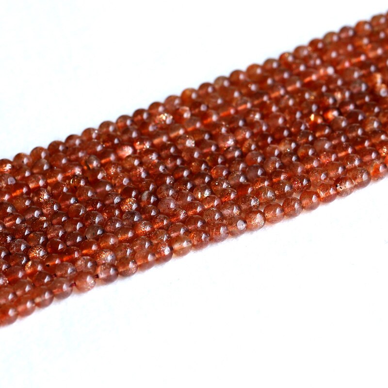 Top Natural Genuine Coffee Gold Oligoclase Sanidine Sunstone Round Loose Beads 15" 05201