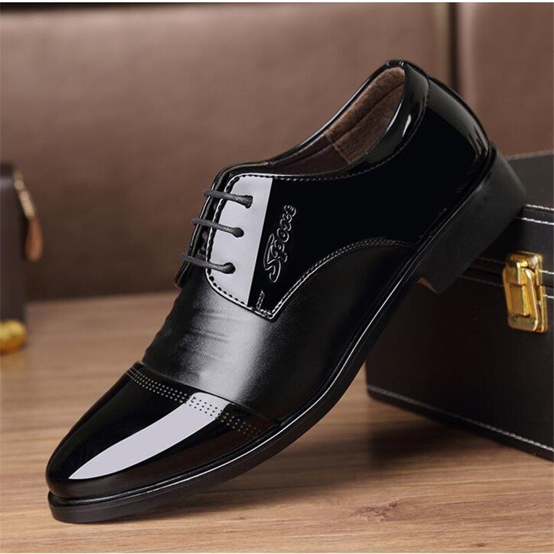 6cm högklackade skor för män läder klänning skor oxfords snörning svarta herr officiella skor män klassiska lägenheter sapatos sociais