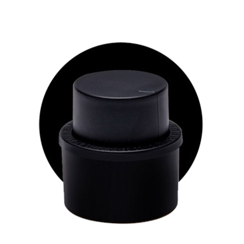 Tapa de bebida al vacío, sellador suave inflable, tapa de botella de bebida carbónica, Ahorrador de tapón: black