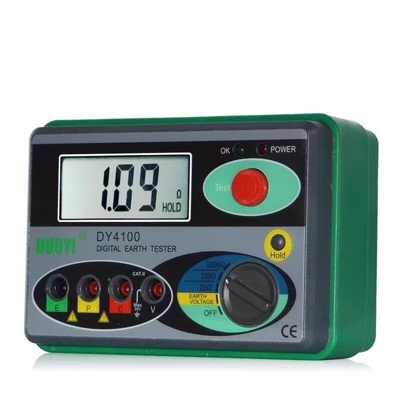 Megohmmeter 0-2000 Ohm Real Digital Earth Tester DY4100 Ground Resistance Tester Meter