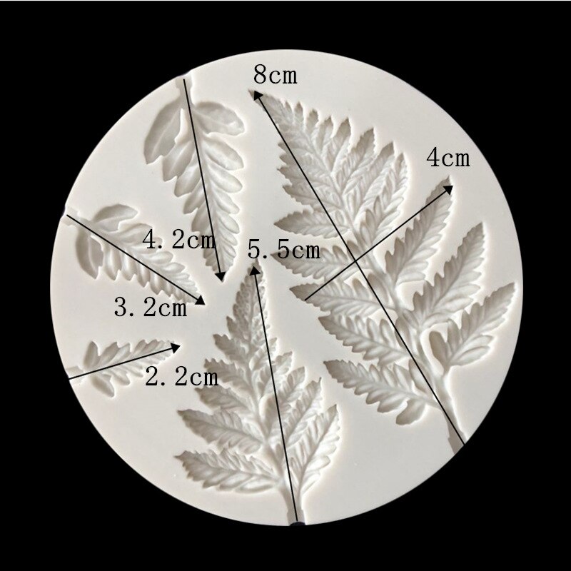 Silikonowy okrągły liść paproci kształt płynnego silikonu formy kremówka ciasto modelina DIY narzędzie robić formowania epoksydowego