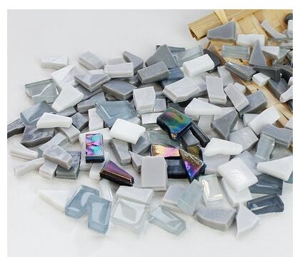 Carreaux de mosaïque en verre de cristal de couleurs mélangées, Puzzle, matériel artisanal pour enfants/enfants, 230g: K