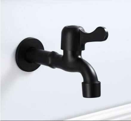 Washing Machine Faucet Mop Black Bathroom Faucet Stainless Steel Tap Outdoor Garden Tap Decorative Kitchen Tap WC Bibcock: style 3