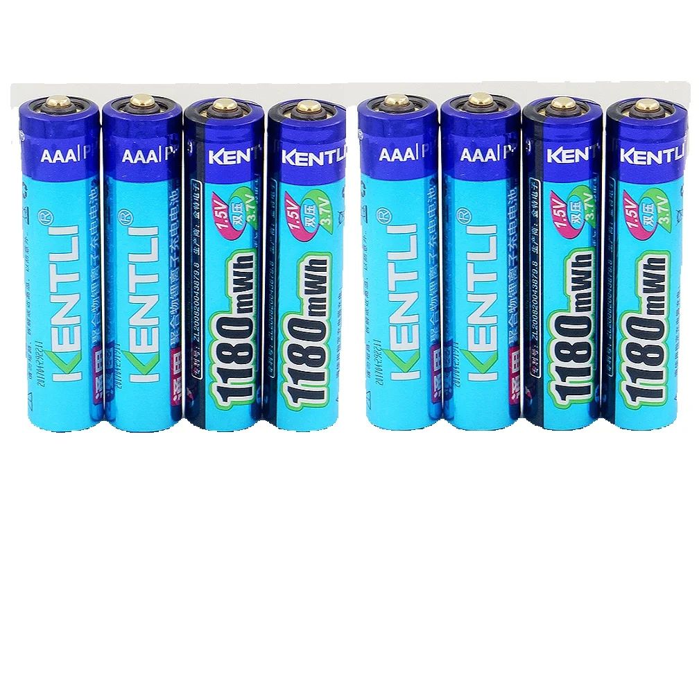 1.5V lithium polymer battery rechargeable AAA battery KENTLI lithium ion batteries 1180mWh