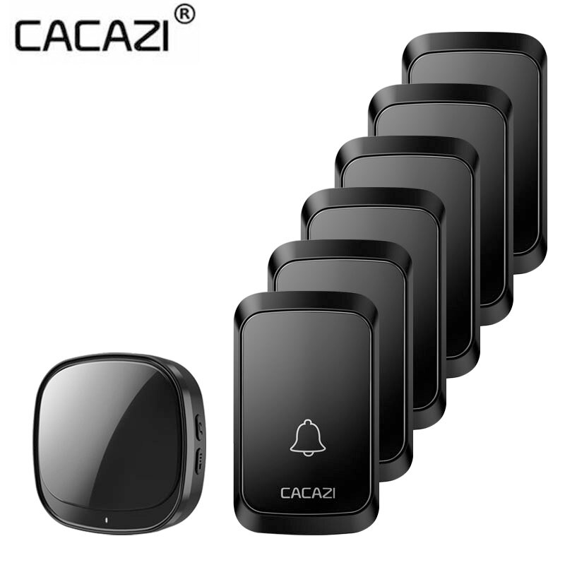 Cacazi Waterdichte Usb Draadloze Deurbel 300M Range Thuis Intelligente Deurbel 60 Chimes 2 3 4 5 Knop 2 3 Ontvanger