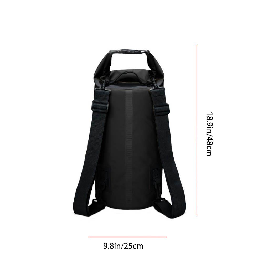 PVC Bag Waterproof Beach Swim Backpack Bucket Pouch for Kayaking Boating Fishing: Black 20L