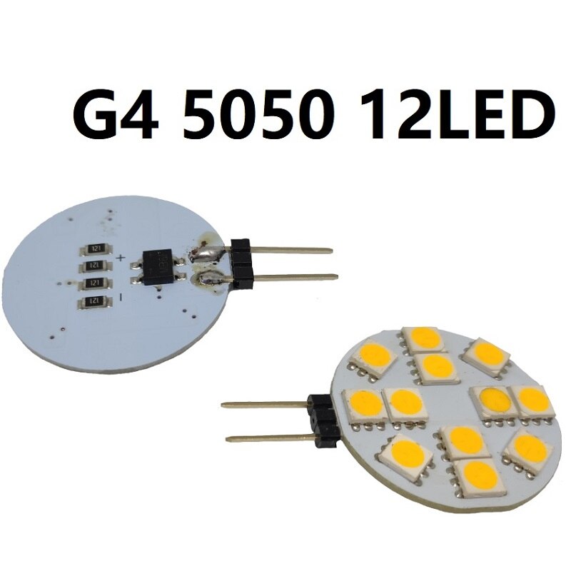 Bombilla LED G4 LED ronda Campana Extractora bombilla 12v 5050 SMD 6 24 12 9 LED reemplazar halógeno barco lámpara blanca luz blanca Spot