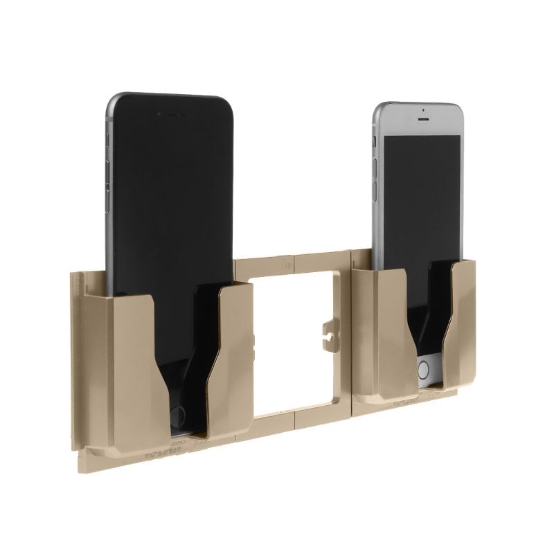 Socket Muur Telefoon Houder Beugel Dual Mobiele Opladen Lader Stand Mount Thuis Plank Stand Mount Ondersteuning Opladen Opbergdoos