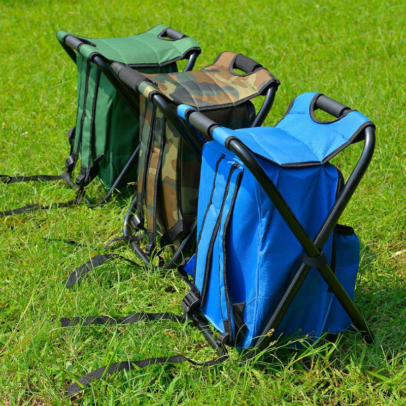 En plein air pliant Camping chaise de pêche tabouret Portable sac à dos refroidisseur isolé sac de pique-nique randonnée siège Table sac tabouret sacs