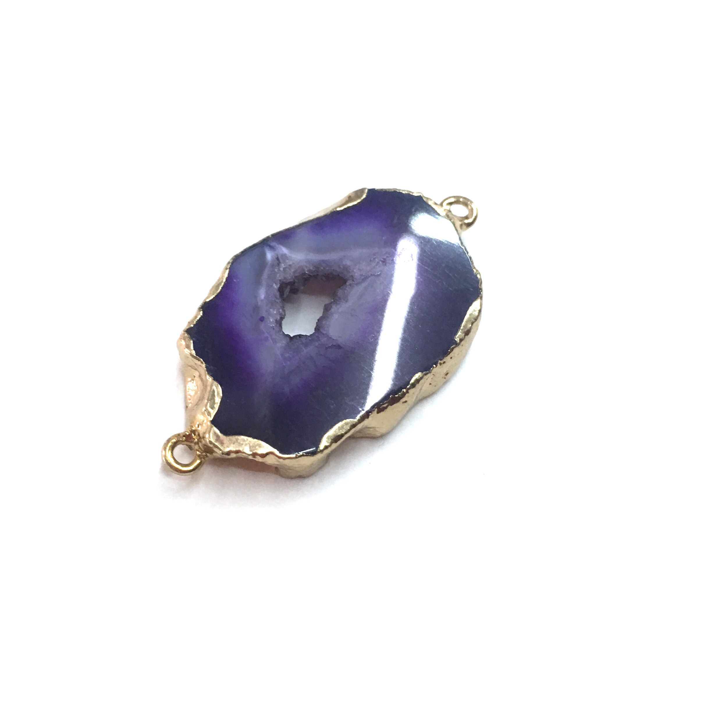 LE CIELO Naturale Agate Pendenti Con Gemme E Perle Pendenti E Ciondoli Connettore Pendenti Con Gemme E Perle per Monili Che Fanno Accessori FAI DA TE Fit Collane Dimensione 20x50mm-30x40mm: 3