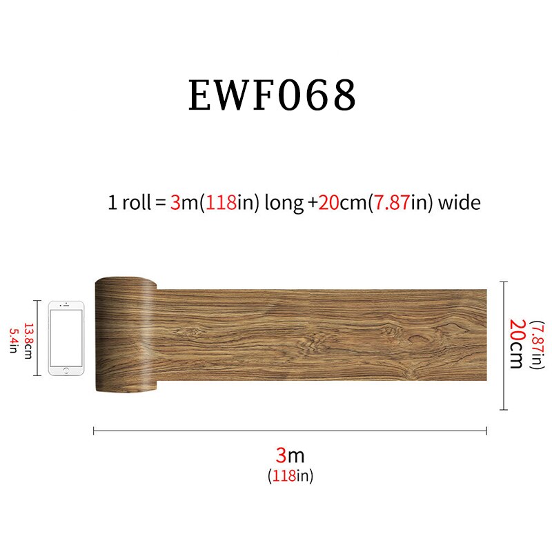 20x300cm Waterproof PVC Vinyl Wood Grain Self Adhesive Wallpaper Kitchen Living Room Wall Floor Stickers: F