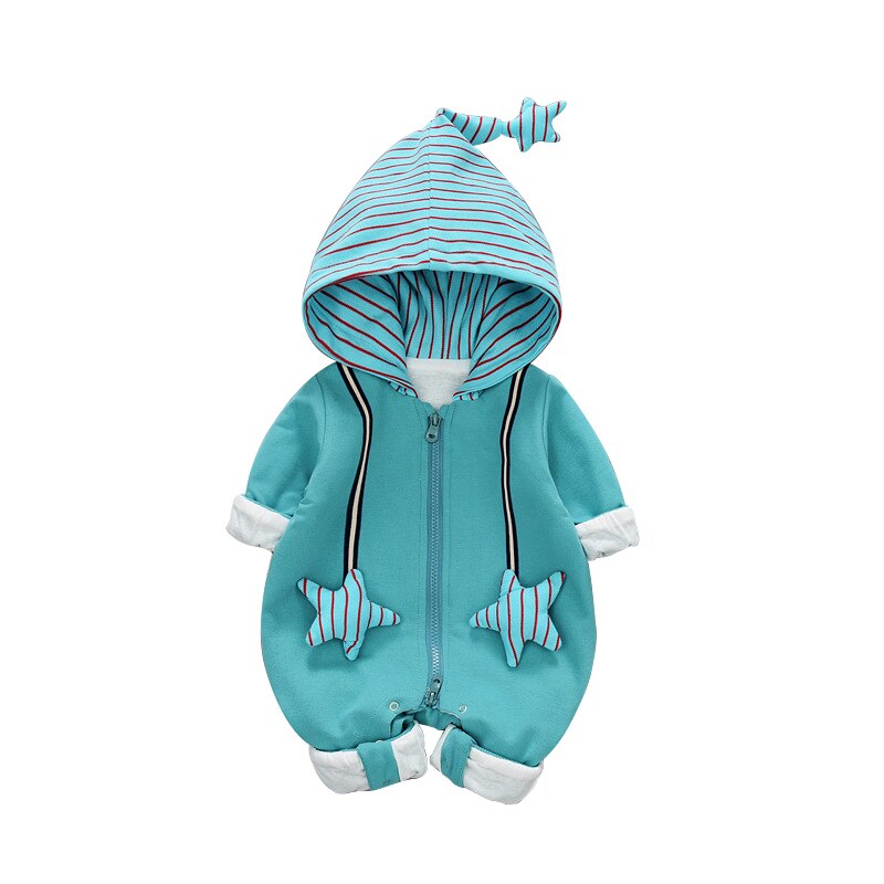 Baby Boy Kleding Baby Meisje Winter Verdikte Warm Romper Jumpsuit Baby Romper Cartoon Leuke Hooded Romper Baby Romper Pak: green / 3M