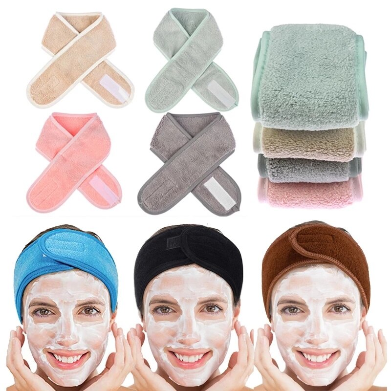 Verstellbares breites haarband, yoga-spa-set zum duschen und schminken, waschen von kosmetikartikeln, haarband für gesichtshaare, make-up-accessoires für damen