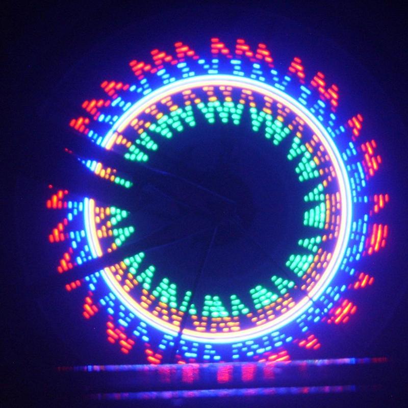 Fiets Decoratieve Licht 32 Patroon Led Kleurrijke Fietswiel Tire Spoke Signaal Licht Voor Fiets Veiligheid