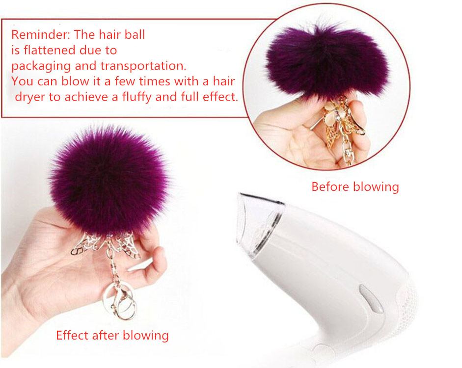 10 stuks 8 cm effen Rex konijn pompom sleutelhanger tas diy handgemaakte materialen en detailhandel kleuren ondersteunen mix en match
