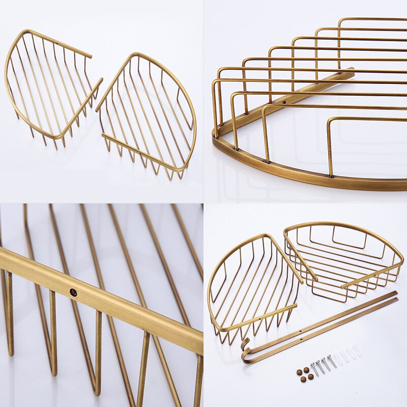 Bath Corner Shelf Antique Bronze Bathroom Shower Shelf Shampoo Holder Shelves Storage Shelf Rack Bathroom Basket Holder EF2301