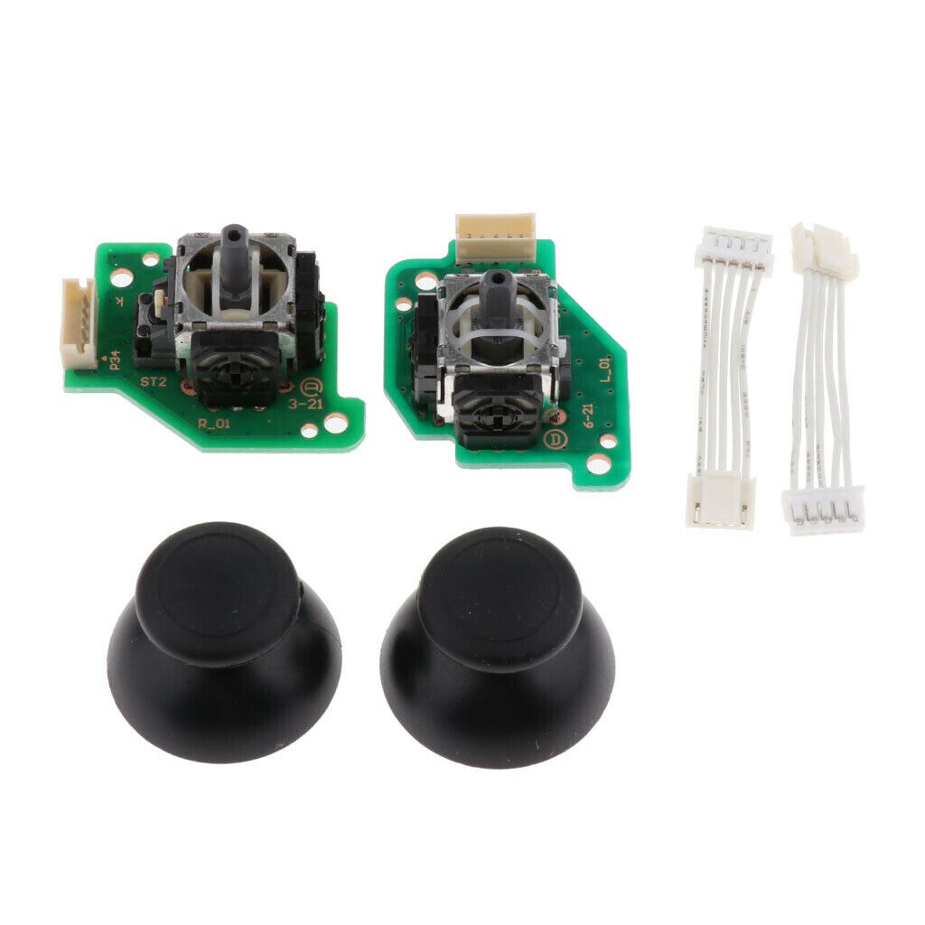 Analoge Stick Caps + 3D Joystick Thumbstick + Flex Kabel Vervanging Voor Nintendo Wiiu Pad Controller L/R Set