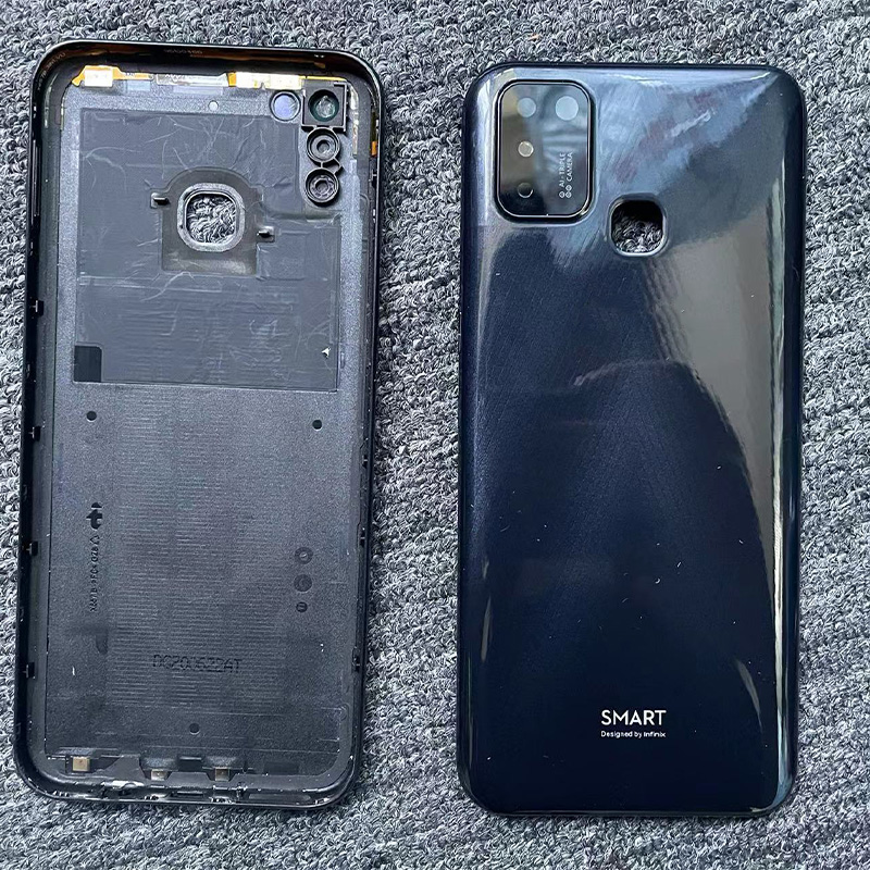 Coque arrière de batterie pour Infinix Smart 5 X657 X657B, boîtier arrière en verre avec caméra: Black