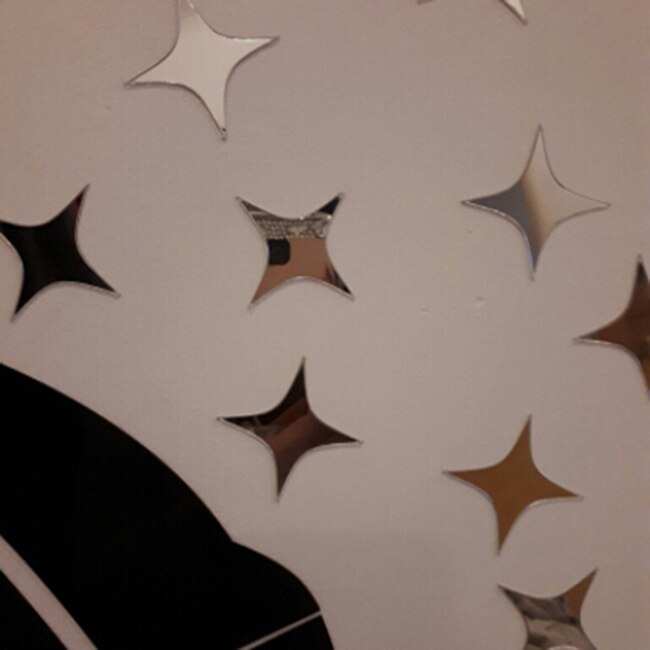 50 Stuks/set Stervorm 3D Acryl Muurstickers Woonkamer Bed Room Plafond Spiegel Muursticker Home Decoratie: Silver