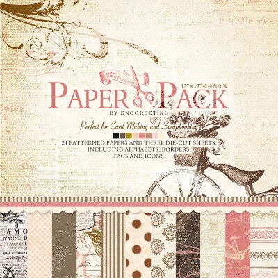 ENO Greeting Craft Paper 12 inch Scrapbooking Paper Pad Vintage Blooming Flower Scrapbook Paper Pack
