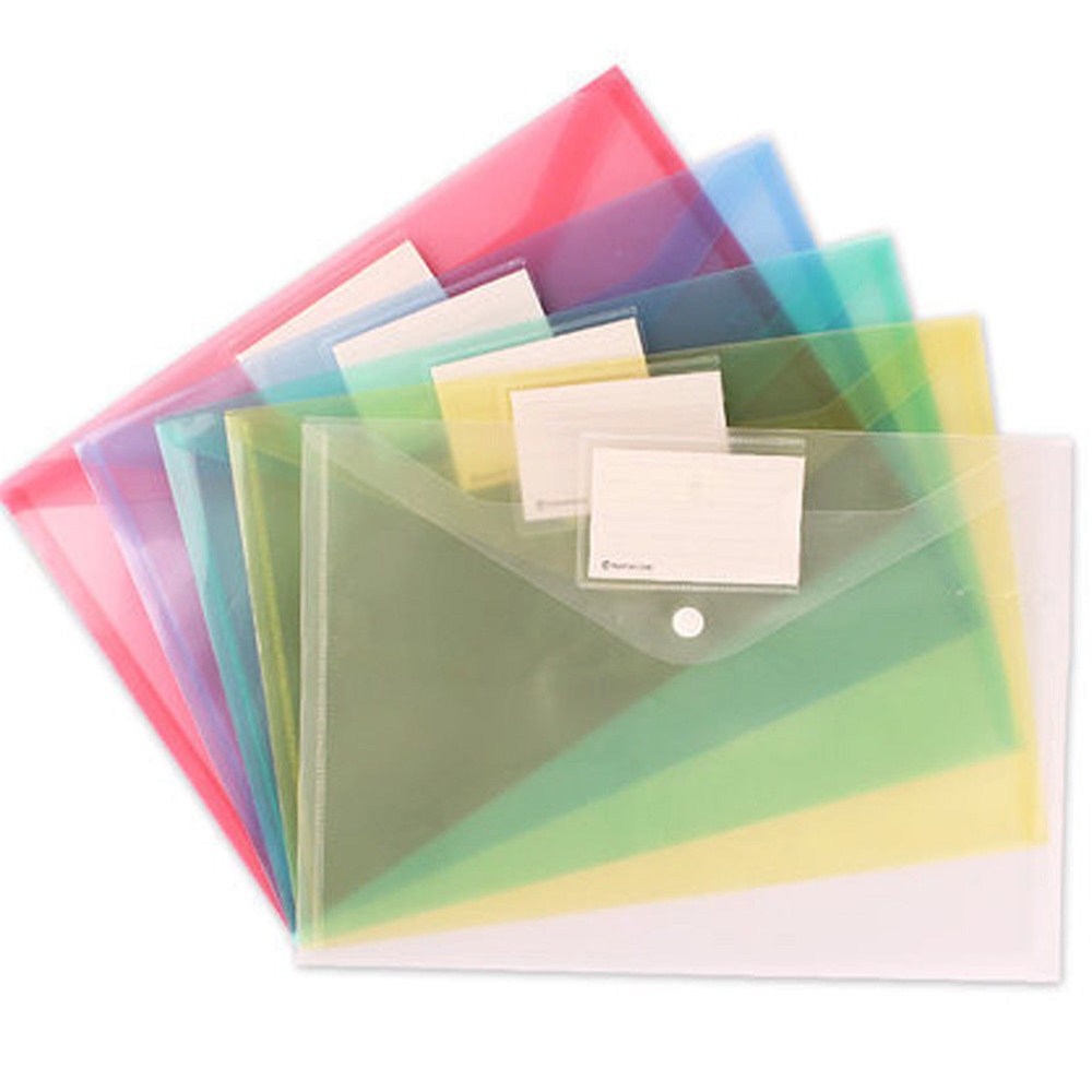 A4 Clear Document Bag Paper File Folder Stationery School Office Case PP Student Award 6colors Available