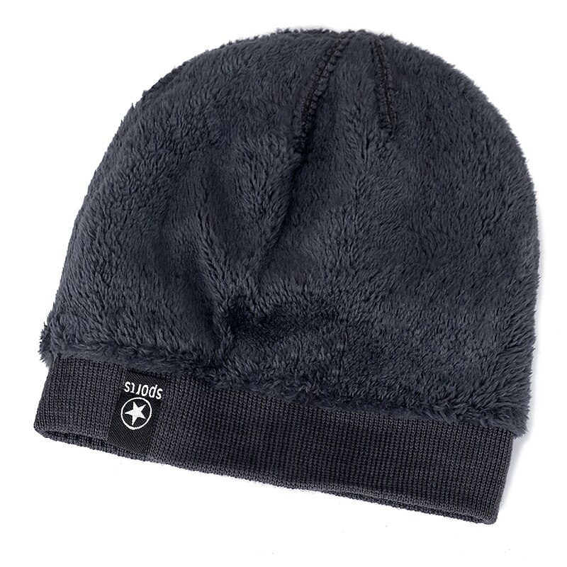Stjärna vintermössa lägg till päls varma mössor mössa baggy skullies stickad mössa för män kvinnor skidsport mössor keps