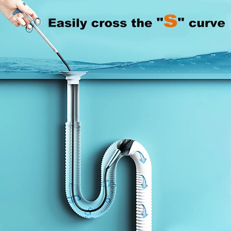 Rioolbuis Unblocker Slang Lente Pijp Baggeren Tool Keuken Badkamer Riool Schoonmaken Tool Keuken Accessories160/62.99 Inch