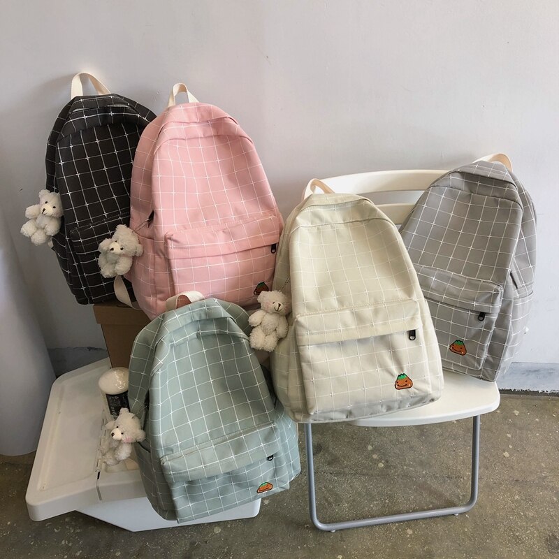 Dcimor Plaid Canvas Vrouwen Rugzak Vrouwelijke Prachtige Borduurwerk Schooltas Voor Tiener Meisjes Mochila Grote Capaciteit Reistas