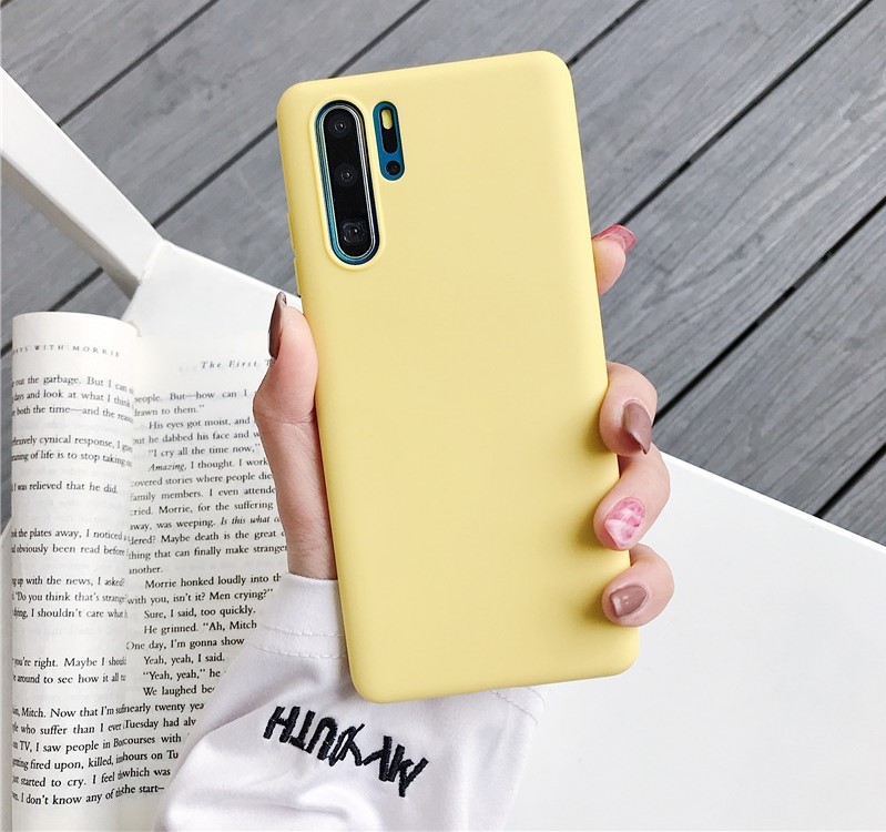Mat cover til huawei  p30 pro cover mat silikone tpu blødt cover til huawei  p30 pro bagcover: Gul