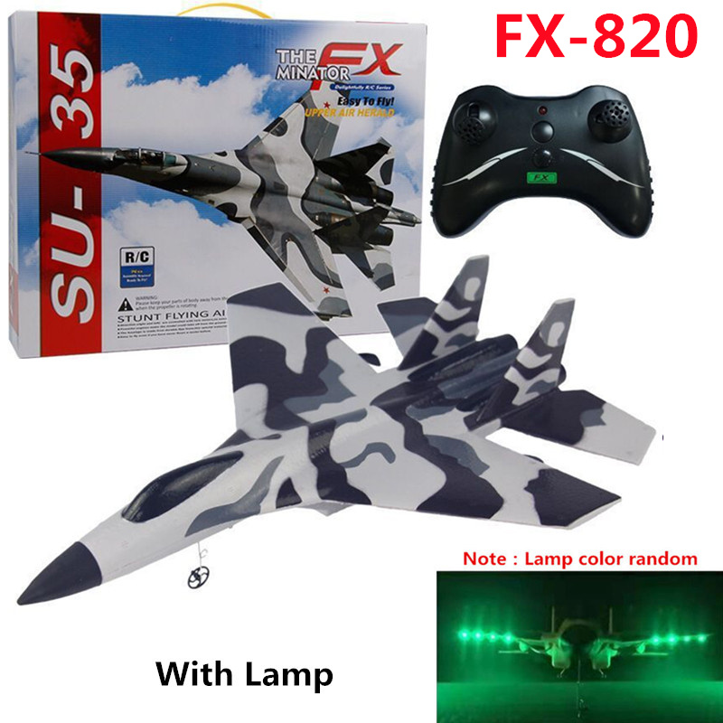 FX-820 SU-35 RC Remote Control Airplane 2.4G Aliante RC Drone Fighter Hobby Aereo Aliante Aereo EPP Schiuma Giocattoli RC Aereo All&#39;aperto: FX820 camo lamp