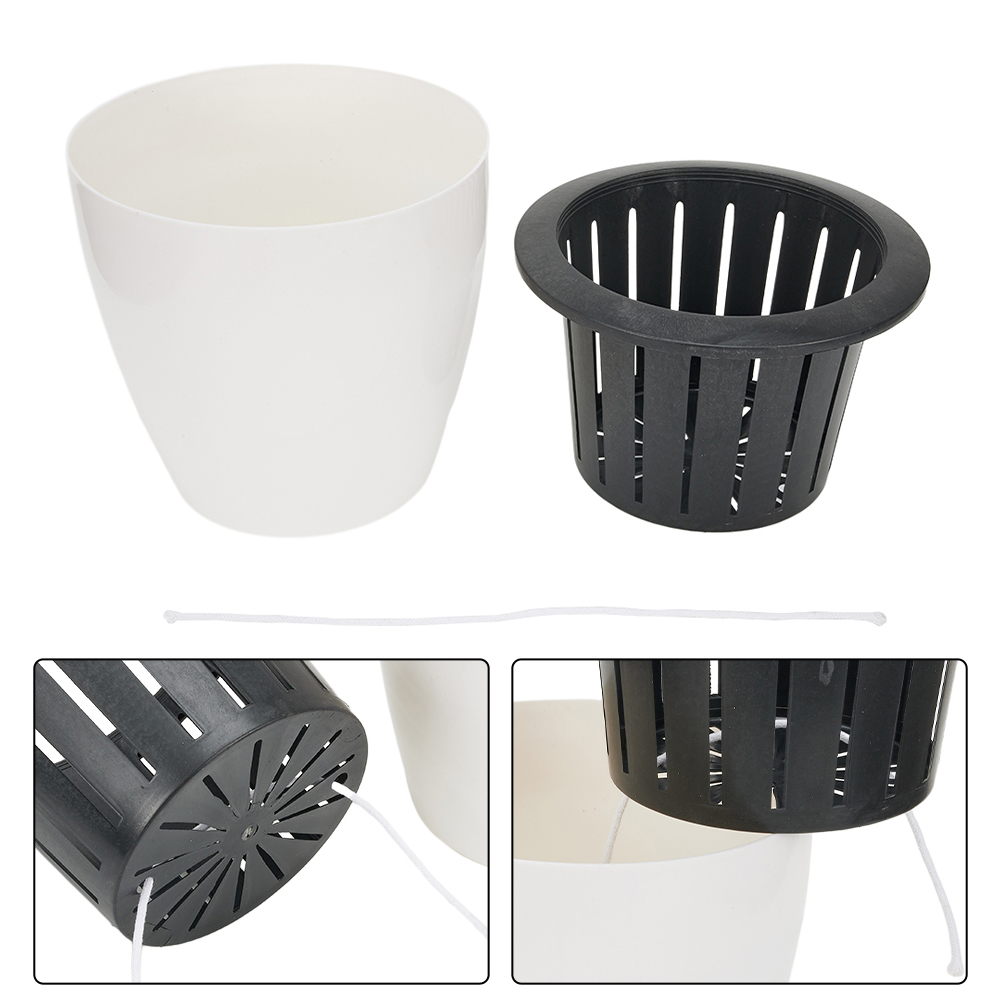 Lazy Flower Pot Flowerpot Imitation Porcelain Series Plastic Self Watering Pot Outer Inner Green Plants Pot For Home Decoration