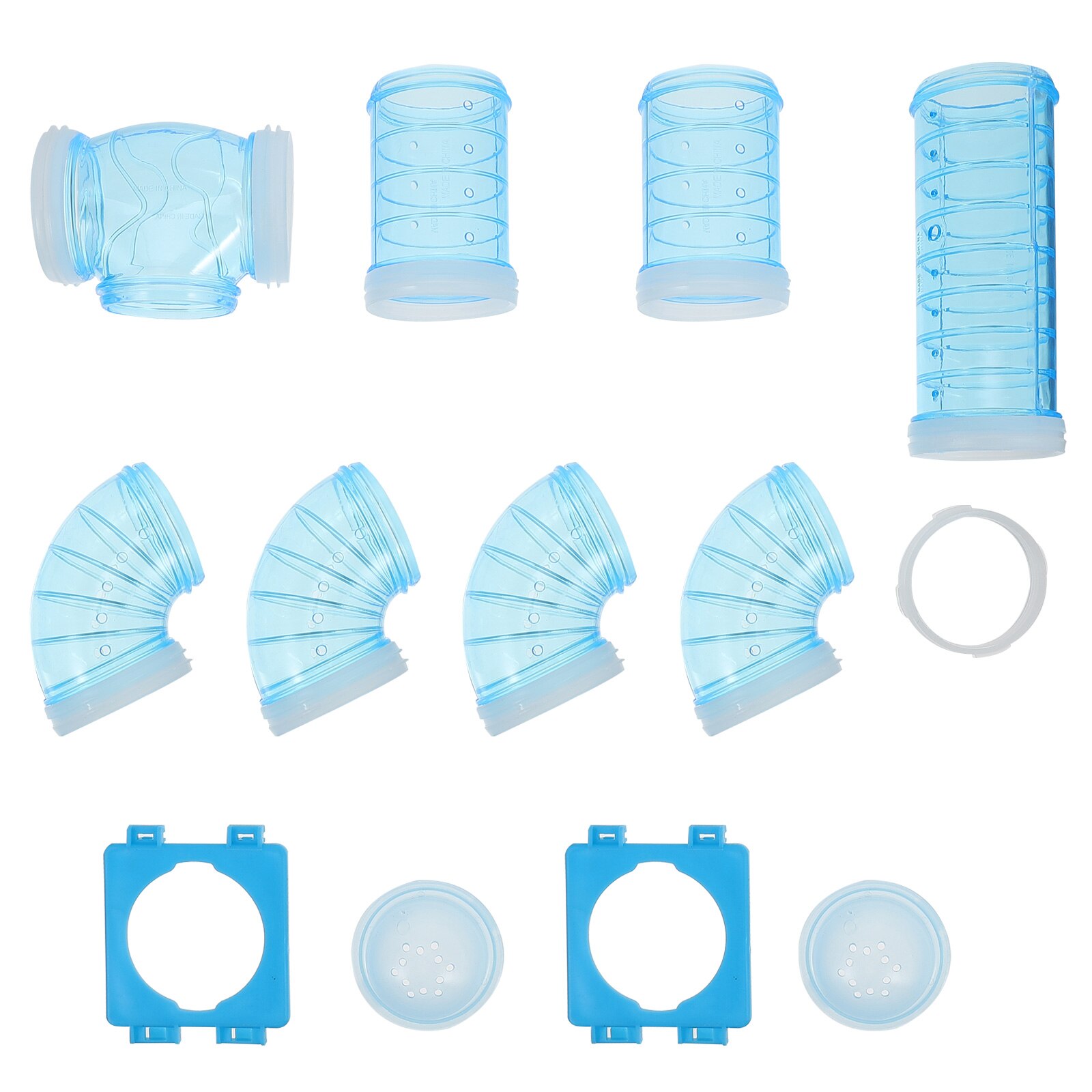 Tubos de conexión para jaula de hámster, placas de conexión para aventura, tubo externo DIY, jaula para hámster, suministros para mascotas pequeñas: Sky Blue