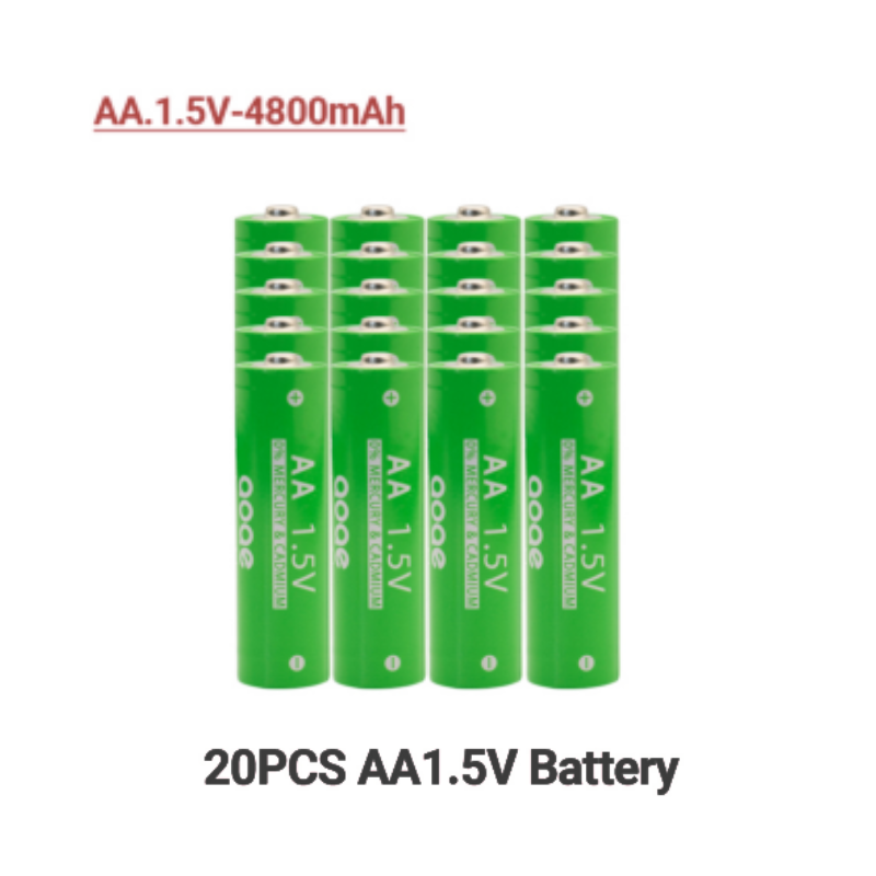 AA + AAA Rechargeable AA 1.5V4800mAh / 1.5V AAA 4800mah Alkaline Battery Flashlight Toys Watch MP3 Player Replace Ni-Mh Battery: GRAY