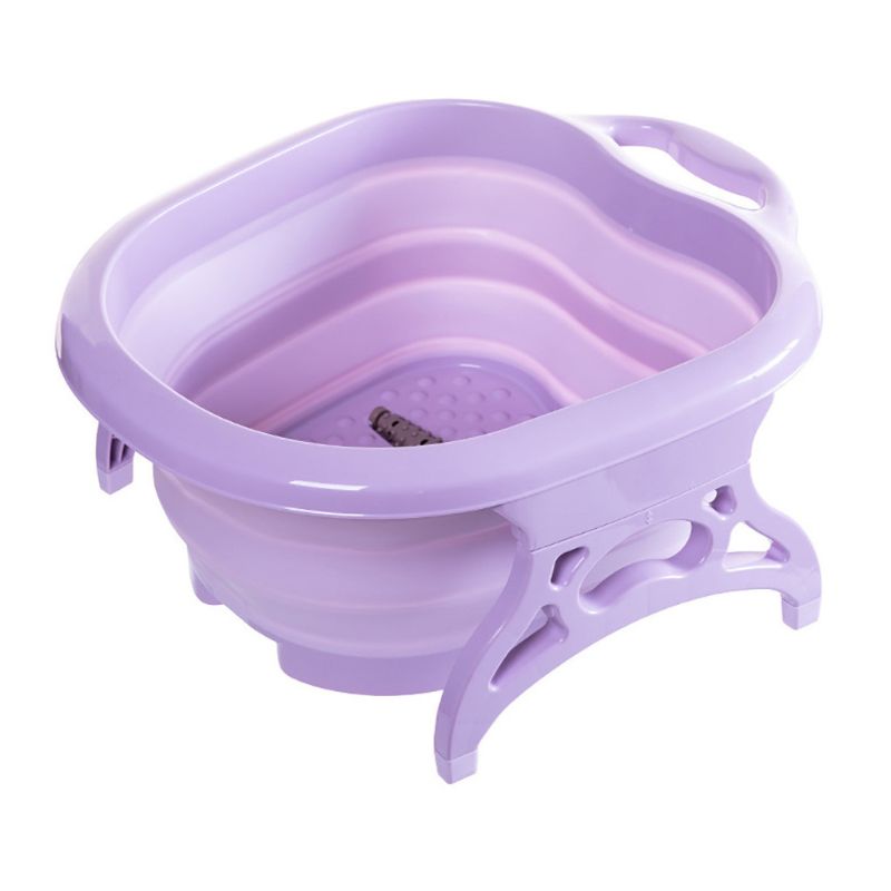 Folding Foot Tub Portable SPA Plastic Soaking Basin with Massage Wheel Roller Washing Bucket Bathtub Pedicure Tool