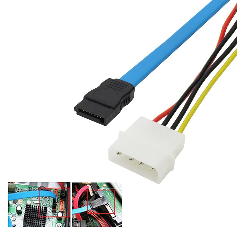 ATA vers SAS 7 broches SATA 29 broches Famale 4 broches câble connecteur mâle adaptateur convertisseur pour disque dur adaptateur de câble d'alimentation