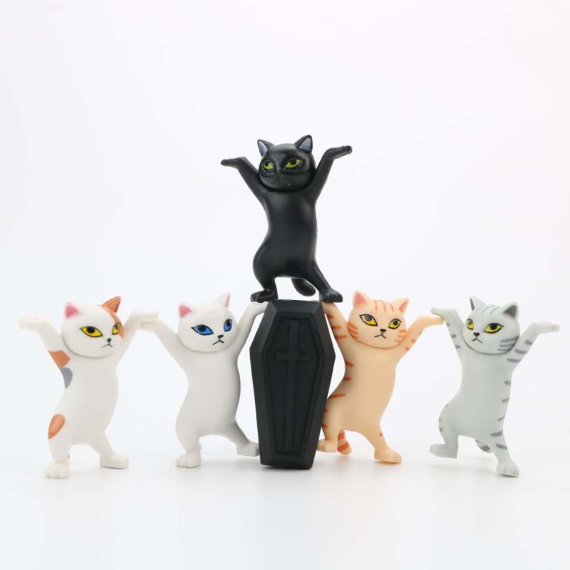 Cat pen holder black cat without coffin bracket Kids Funny Cat Pen Holder Kids Adult Doll Toy Weightlifting Cat Pen holders