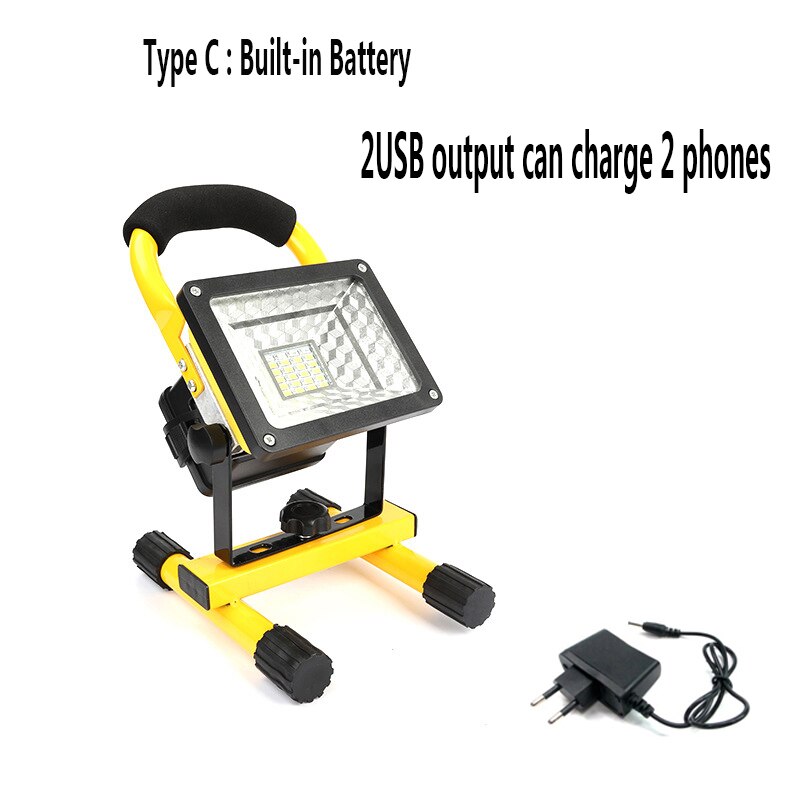 100W 24LED Led Portable Spotlight Super Bright 20000LM Work Light Waterproof Rechargable Floodlight for Camping Fishing Sport: Pakcgae C
