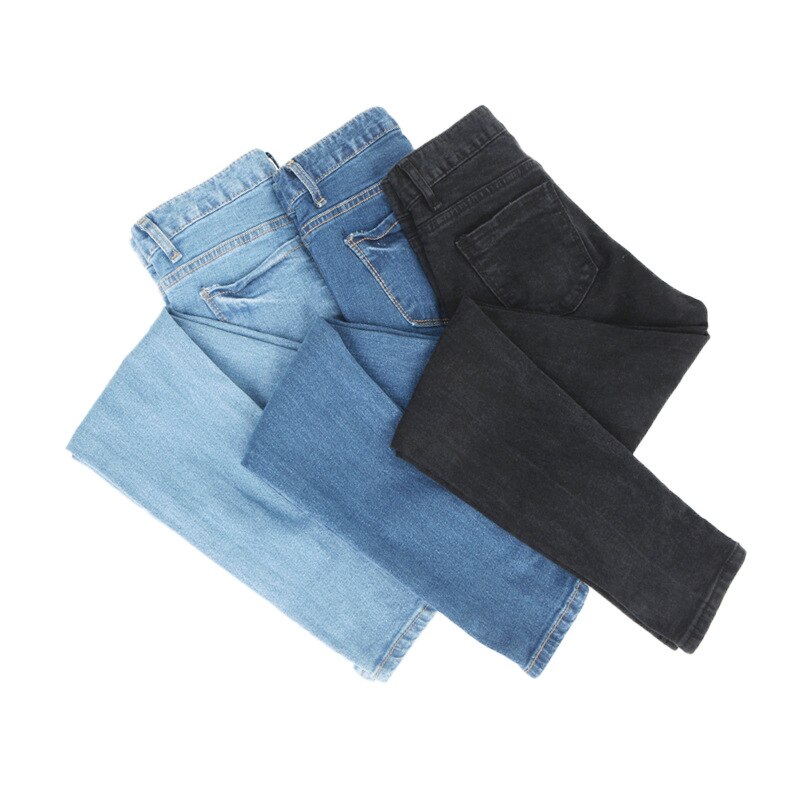 Vår sommar koreansk stil dam stretch skinny jeans leggings kvinna plus size svart blå smala jeansbyxor kvinnor 4xl 5xl