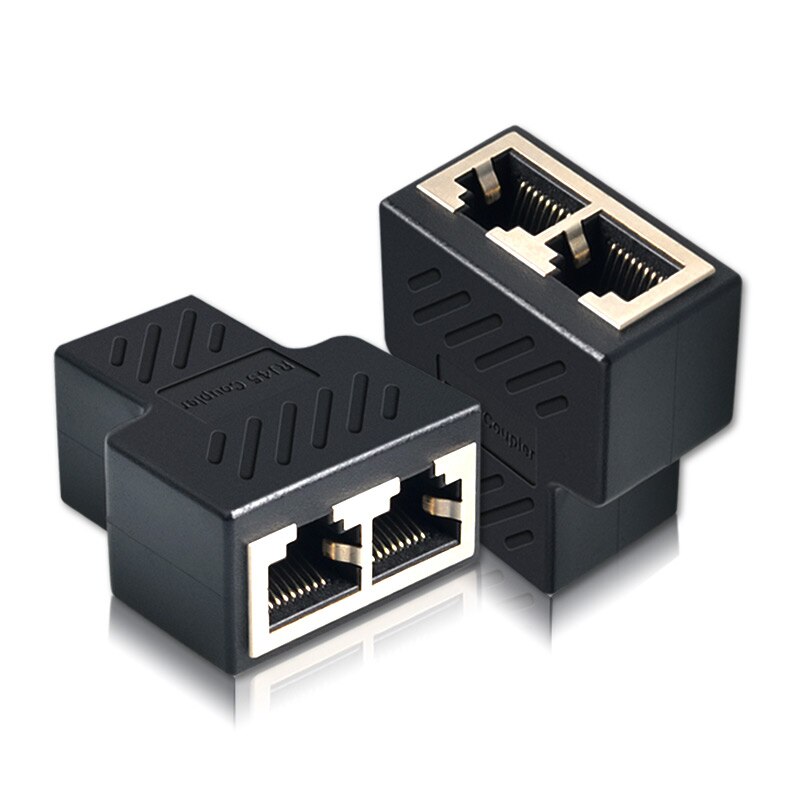 Year 1 To 2 Ways LAN Ethernet Network Cable RJ45 Female Splitter Connector Adapter Splitter Extender Plug Adapter Connector