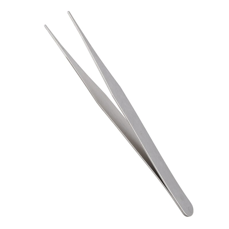 Fine Point Silver Tone Pointy Straight Tweezers 4 1/2"