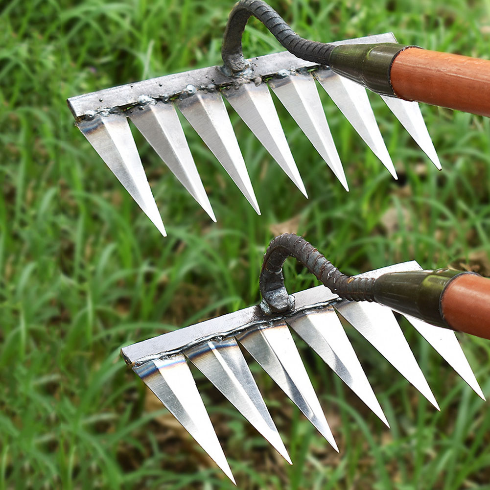 Metal Weeding Hoe Rake, Weeders De Jardim De Aço Inoxidável, Grass Rooting Solto Solo, Remoção manual de ervas daninhas, Extrator, Ferramentas De Jardinagem