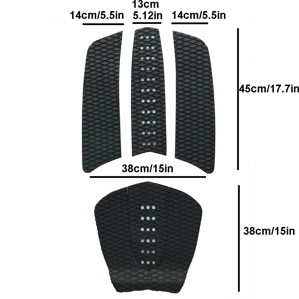 Almohadillas de 6 piezas, alfombrilla de tracción para cubierta SUP, cómoda EVA Premium con agarre para tabla de surf, almohadillas para pies con pegamento trasero de 3M, agarre antideslizante para tabla de surf