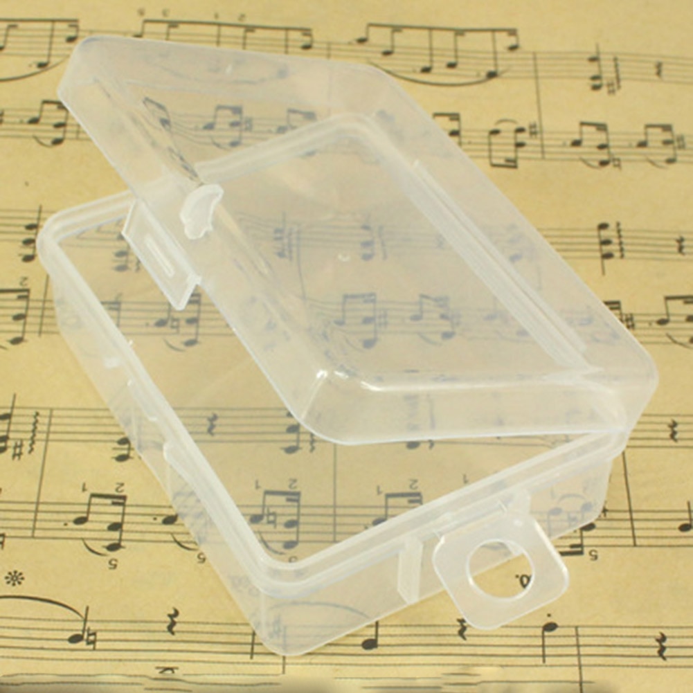 Mini Practical Clear Plastic Transparent Storage Box Debris Collect Container Case With Lid Hanging Hole Portable Storage Box