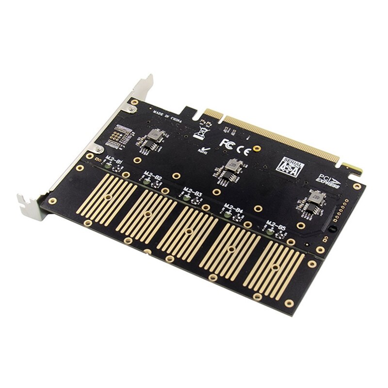 PCIe X16 zu 5 Häfen M.2 NGFF B-Schlüssel SATA 6Gbps Adapter Erweiterung Karte HinzufüGen 5X B-schlüssel SSD oder SATA Festplatte zu Laptop PC