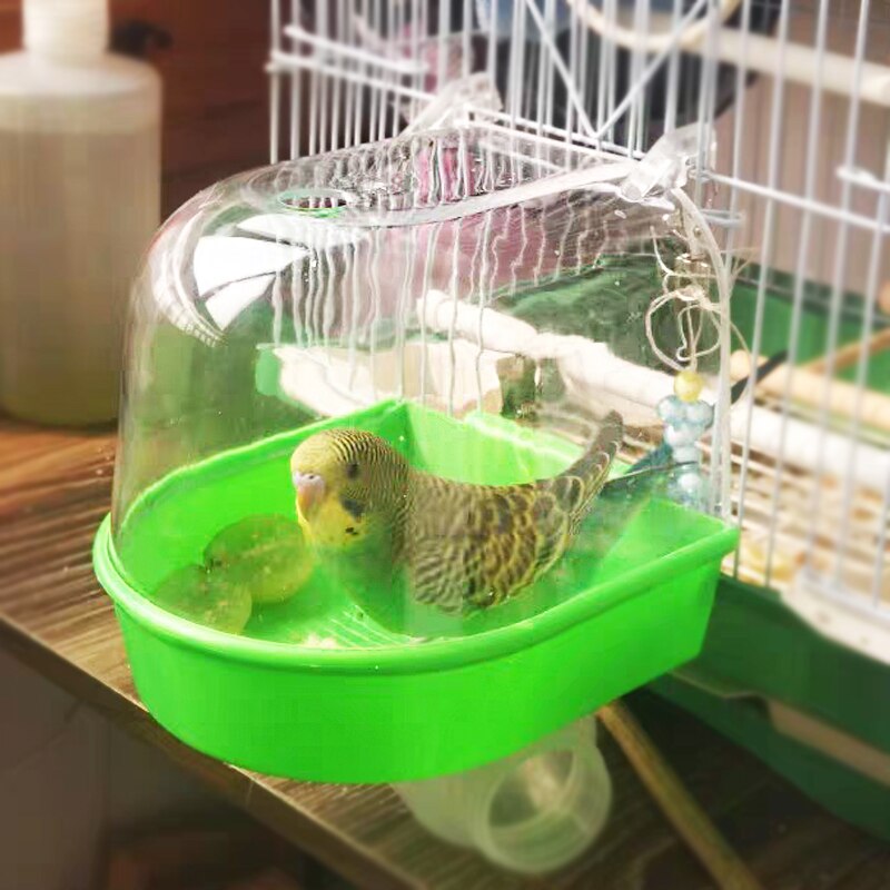 Bird Plastic Hangable Bathroom Parrot Shower Tool In Cage Canary Transparent Tub Goldfinch Sturdy Durable Accessories Oiseaux